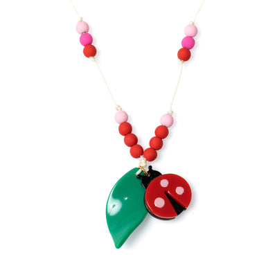 Ladybug Red Beaded Necklace