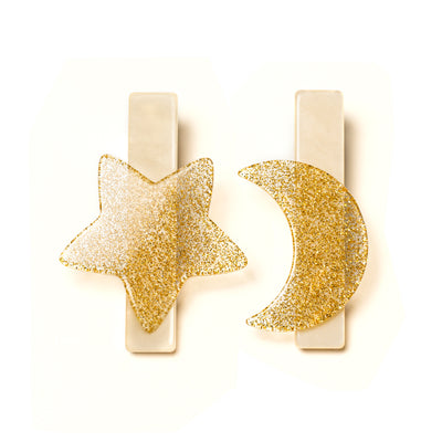 VAl-Star and Moon Hair Clips -  Lilies & Roses NY