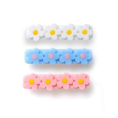 Triple Flower Pastel Colors Alligator Clips