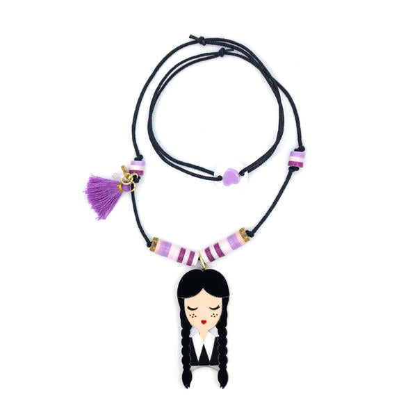 Cute Doll Braids Black Necklace