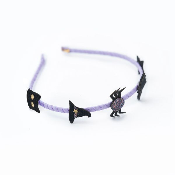 PU LEATHER- Cat Spider Witch Hat Fabric Leather Headband -HAL25