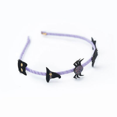 PU LEATHER- Cat Spider Witch Hat Fabric Leather Headband -HAL25