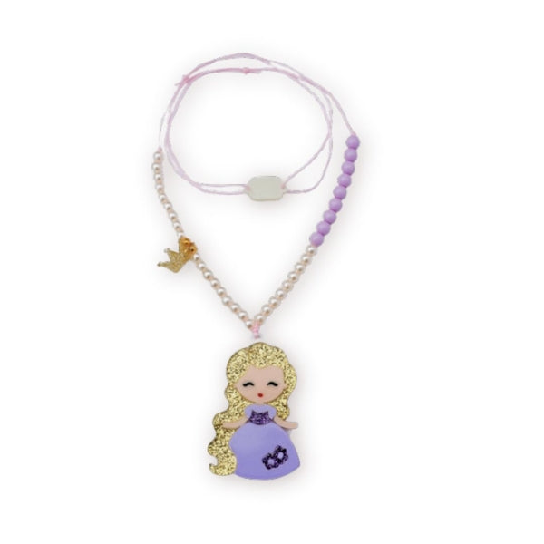 Cute Doll Purple Dress Necklace