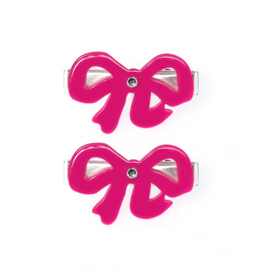 Bows Fancy Double Pink Hair Clips
