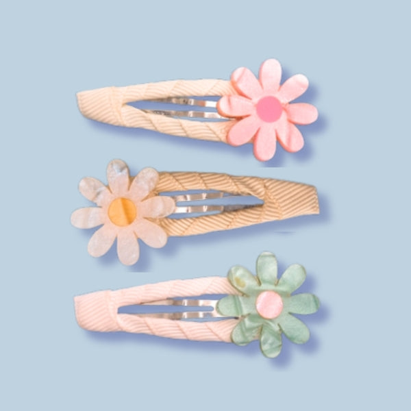 Daisy Pastel Shimmer Snap Clips