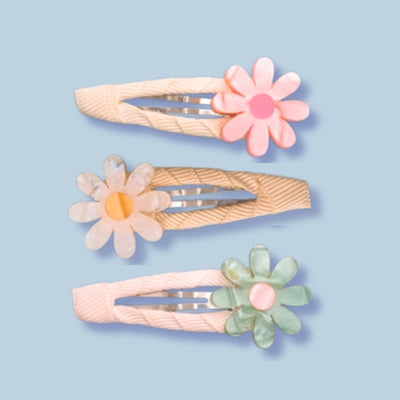 Daisy Pastel Shimmer Snap Clips