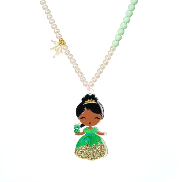 Cute Doll Gold Dress Necklace -  Lilies & Roses NY