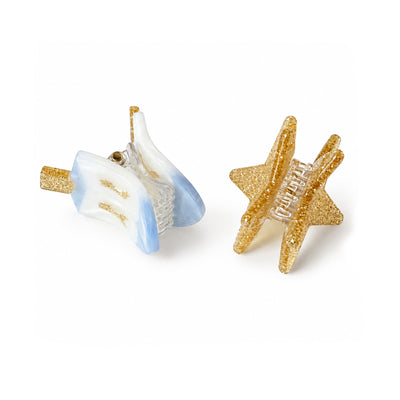 Dreidel Star Glitter Hair Claws