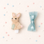 EAS- Bunny & Mint Satin Bow Hair Clips -  Lilies & Roses NY