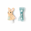 EAS- Bunny & Mint Satin Bow Hair Clips -  Lilies & Roses NY