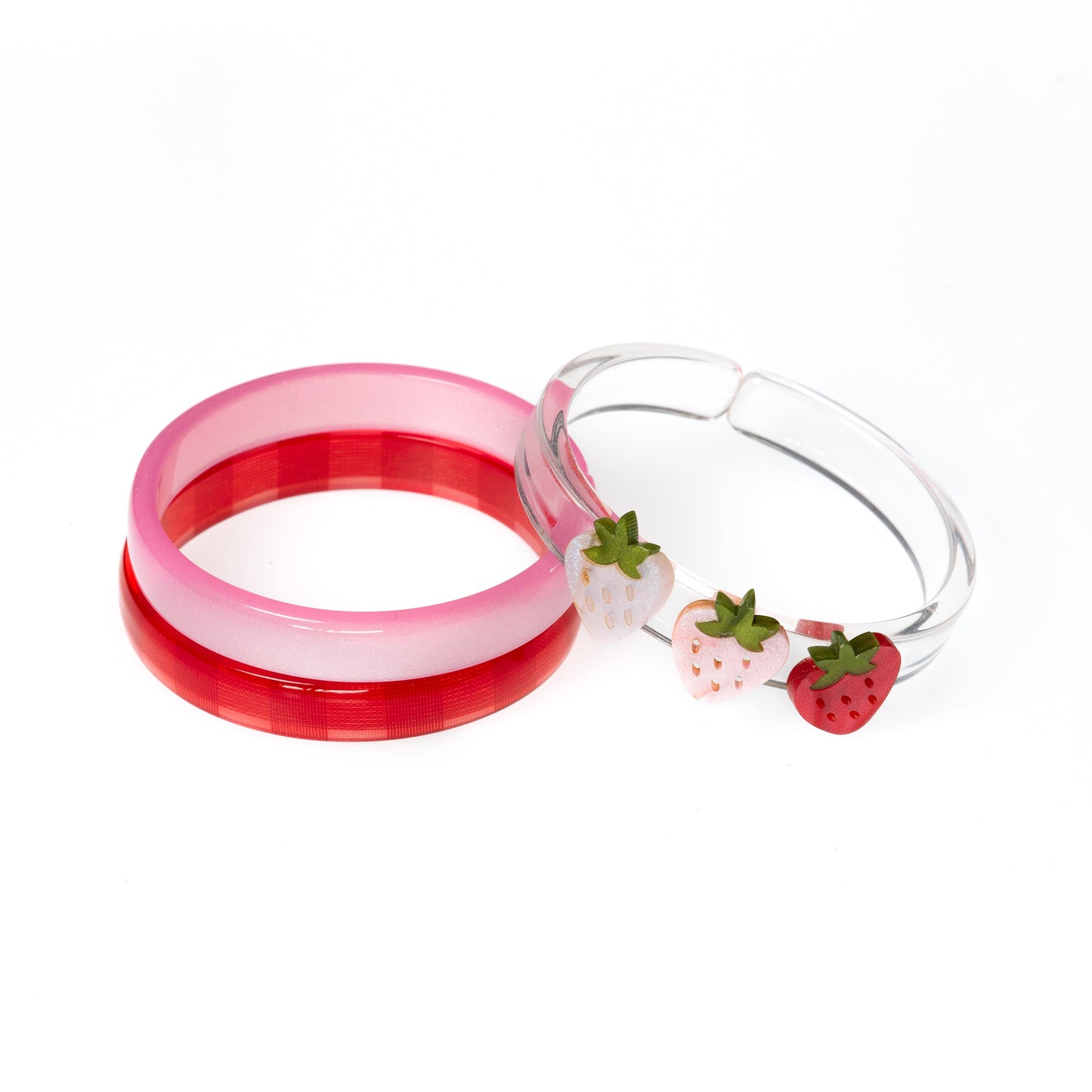  Pink Strawberry and Checkered Bangles