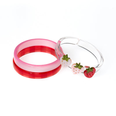  Pink Strawberry and Checkered Bangles