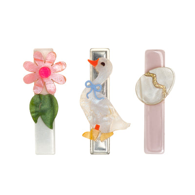 SPR - Cute Goose Hair Clips -  Lilies & Roses NY