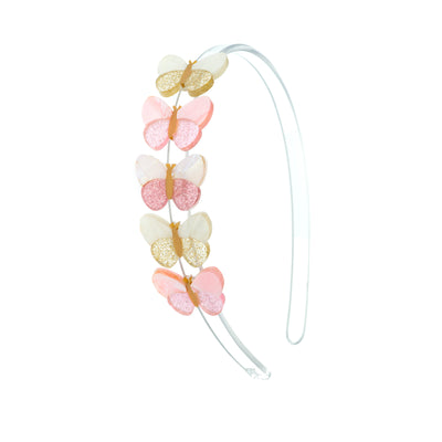SPR - Butterflies Shimmer Pink Shades Headband -  Lilies & Roses NY