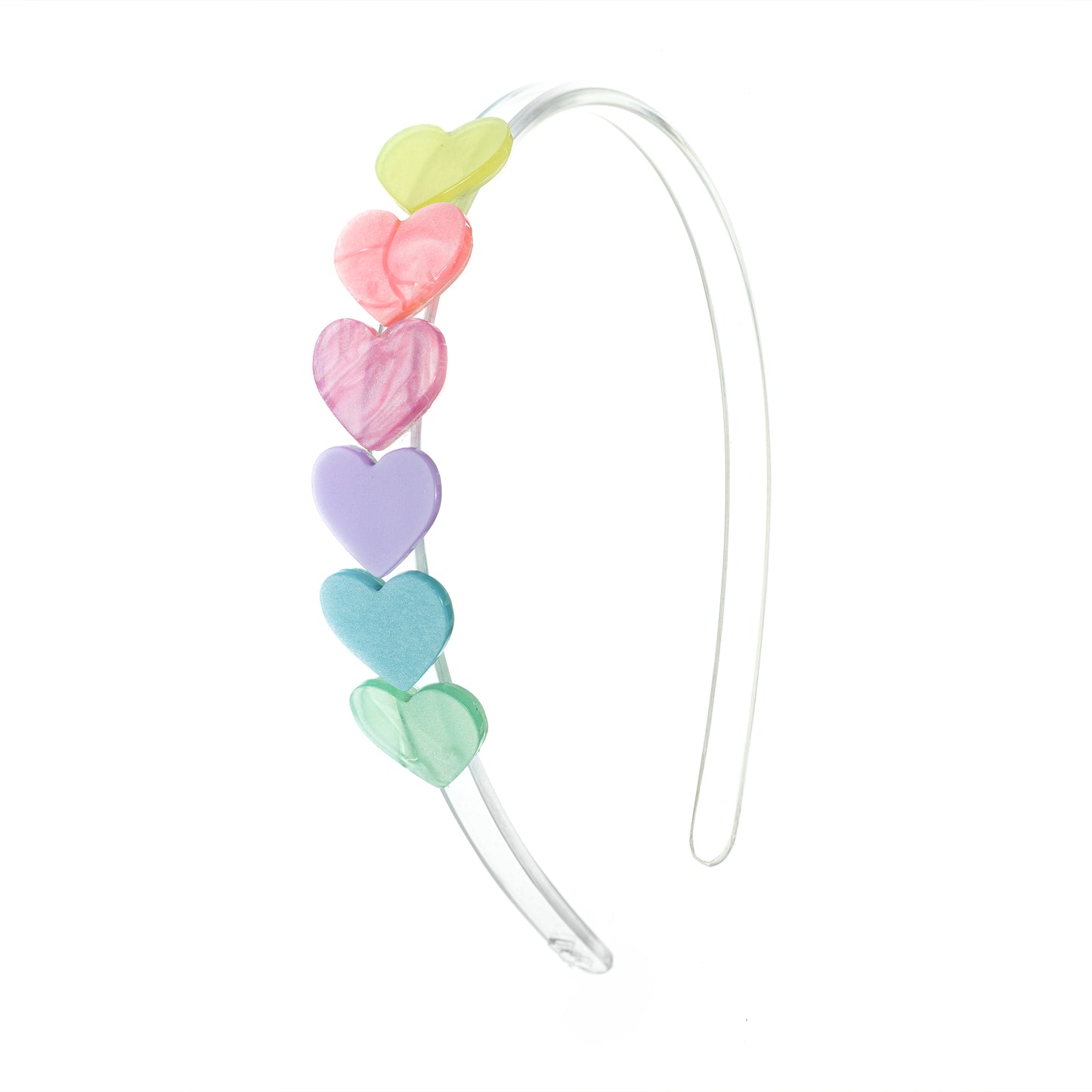 Hearts Pastel Pearlized Headband -VAL -  Lilies & Roses NY