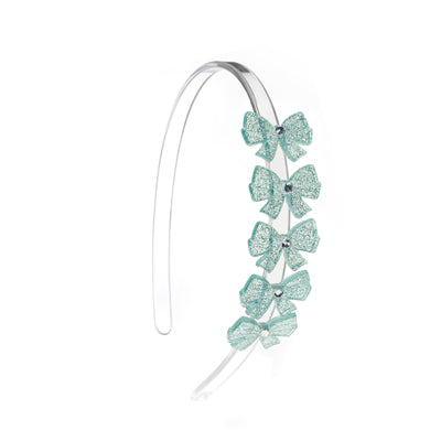 Bows Glitter Light Mint Headband