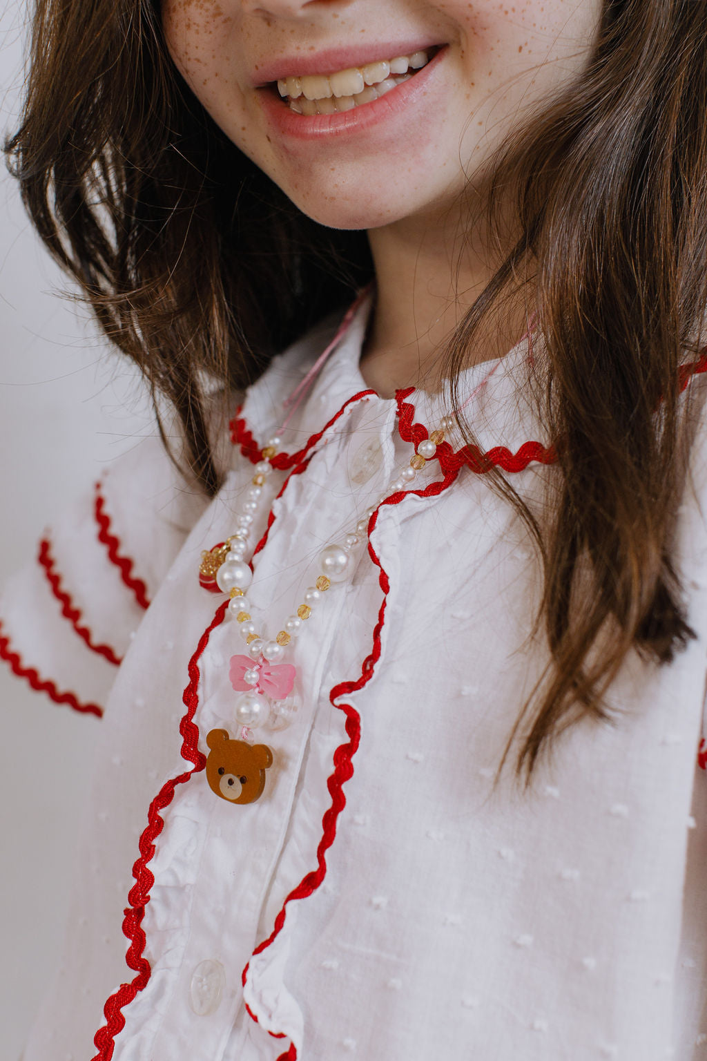 Bear Pearls Necklace -VAL24 -  Lilies & Roses NY