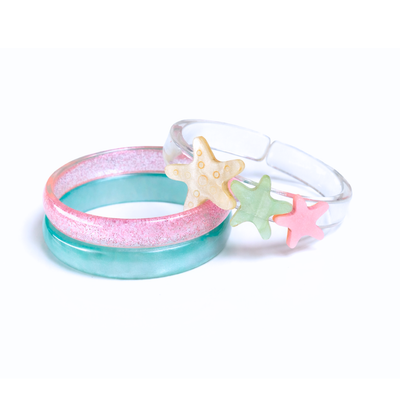 SUM - Starfish Blue Pink Bangles -  Lilies & Roses NY