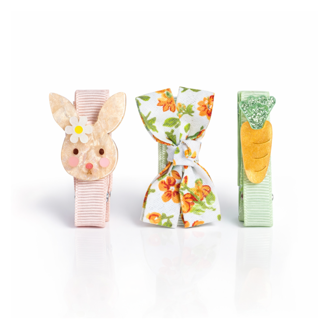 EAS - Little Bunny & Carrot Hair clips -  Lilies & Roses NY