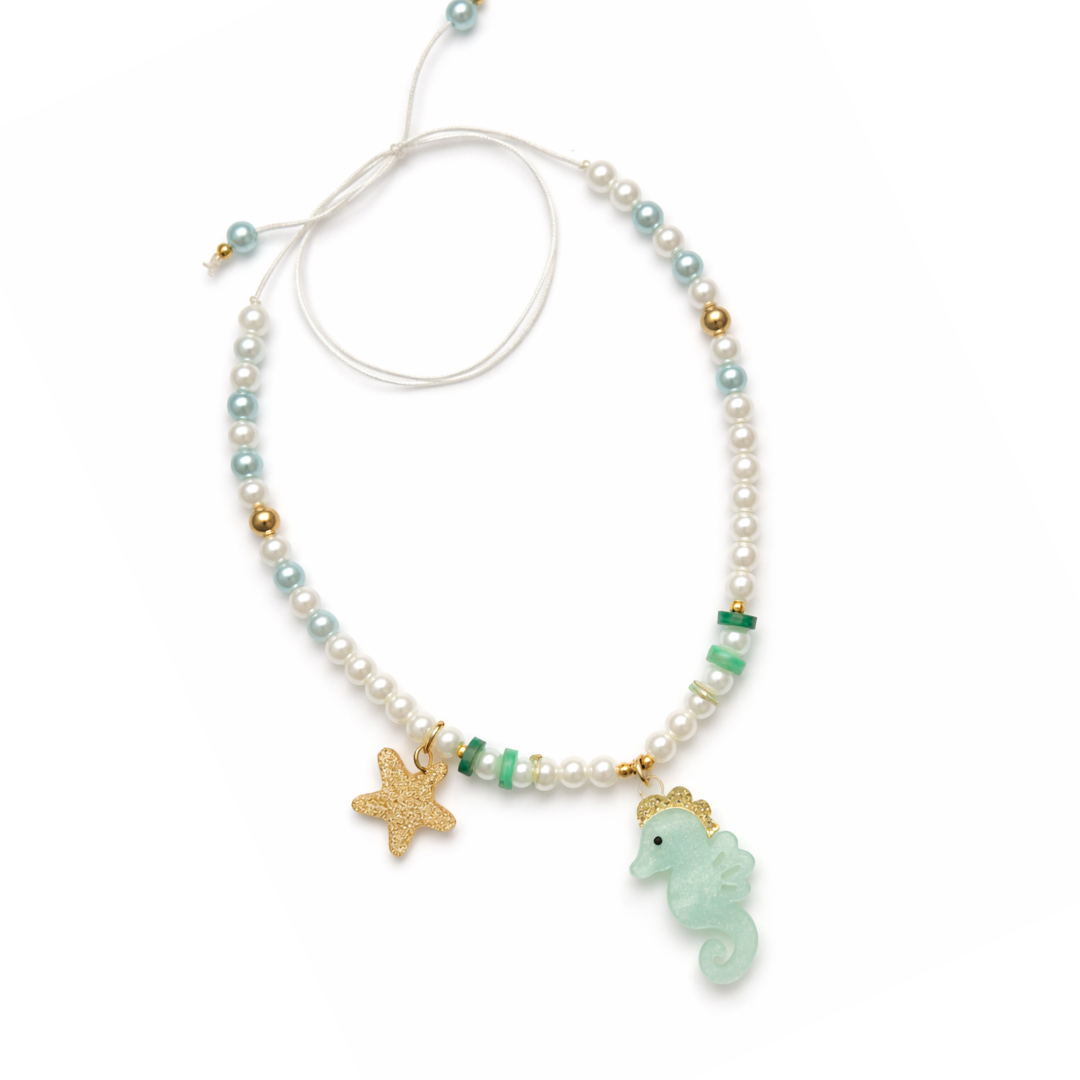 SUM - Seahorse Green Necklace -  Lilies & Roses NY