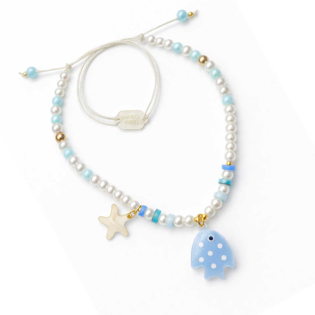 Fish Blue Necklace -SUM -  Lilies & Roses NY