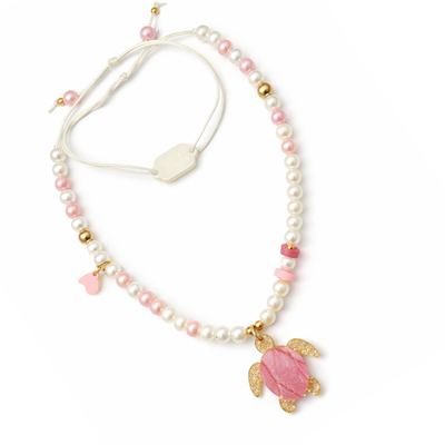 SUM - Sea Turtle Pink Necklace -  Lilies & Roses NY