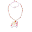 Unicorn Winged Coral Glitter Necklace -  Lilies & Roses NY