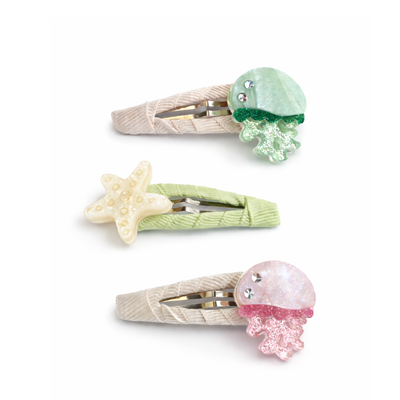 SUM - Jellyfish Green Pink Snap Clips -  Lilies & Roses NY
