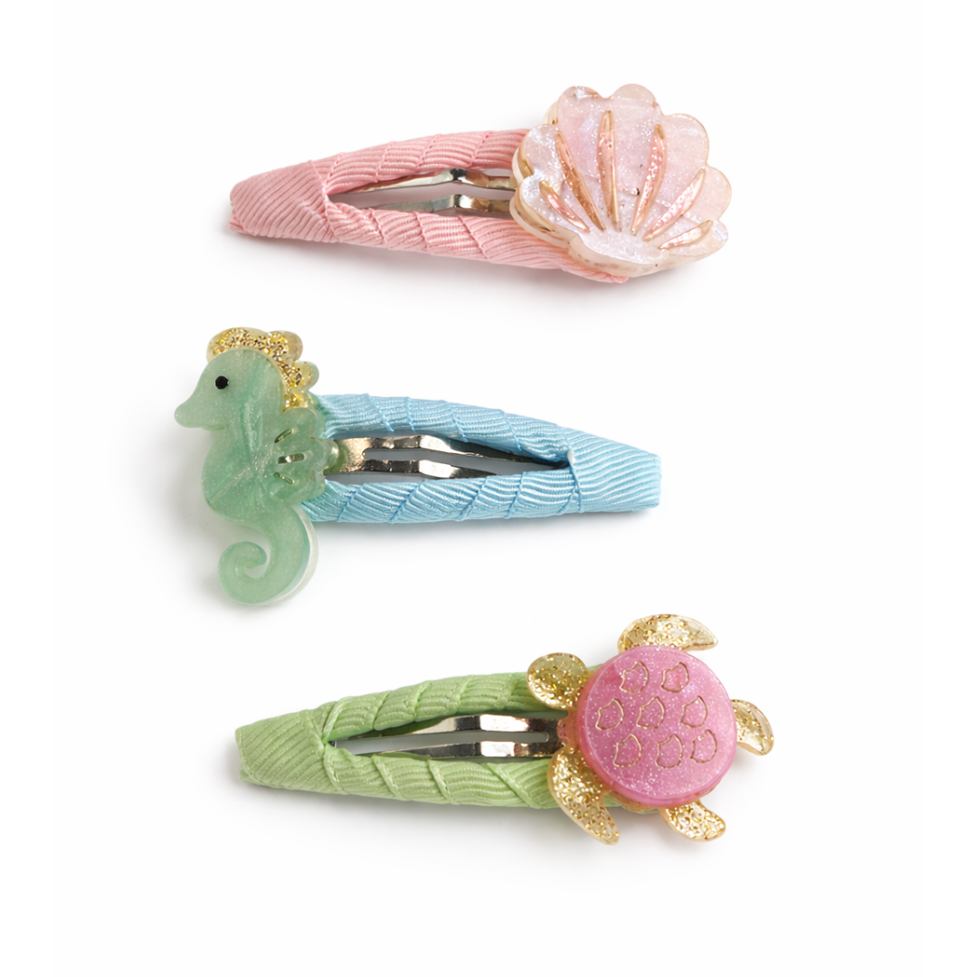 SUM - Ocean Friends Turtle Snap Clips -  Lilies & Roses NY