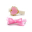 VAL25 - Heart Sweetheart and Bow Pink Satin Hair Clips
