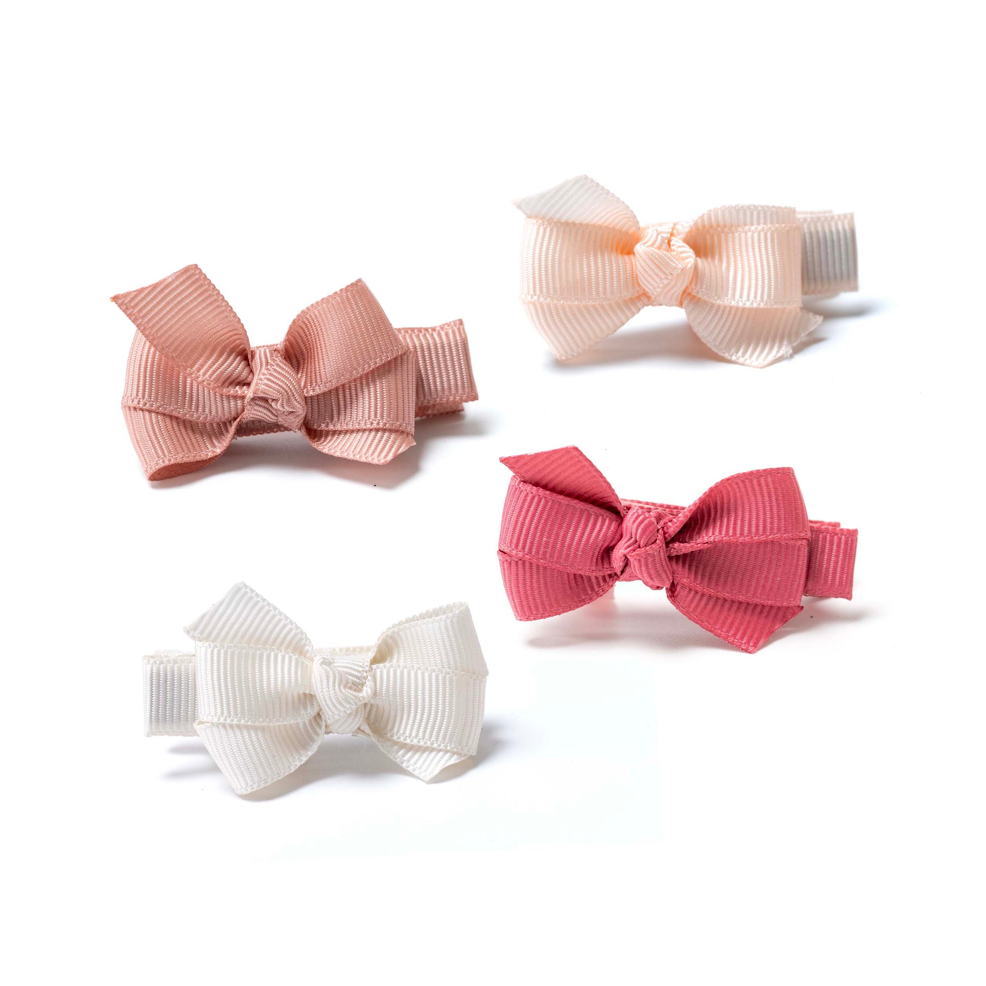 Bows Pink Earthy Shades Set of 4 Baby Hair Clips