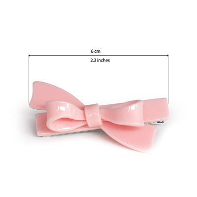 SUM25 - Watermelon Neon Lt Pink Bow Hair Clips