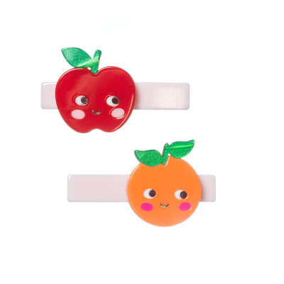 Fun Orange and Apple Hair Clips