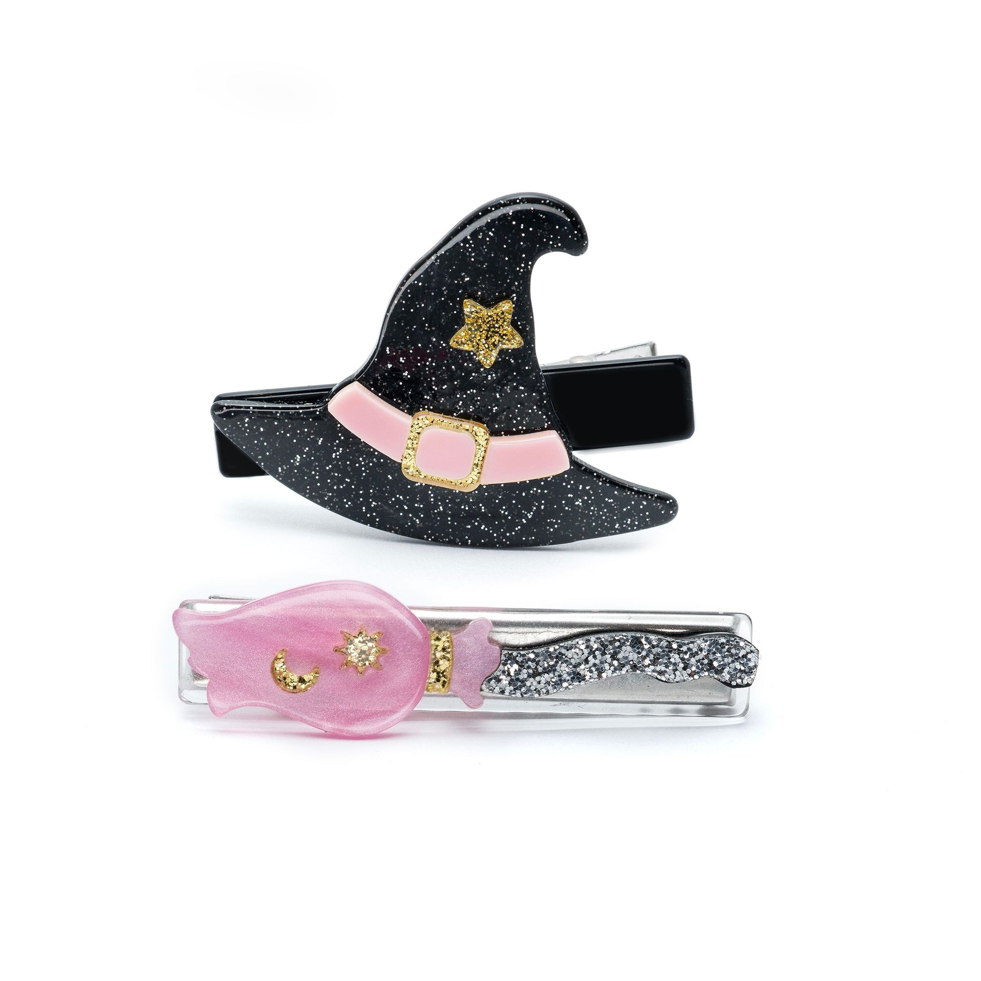 Witch Accessories Hat and Broom Hair Clips HAL