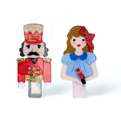 Nutcracker Girl Blue Hair Clips -HOL