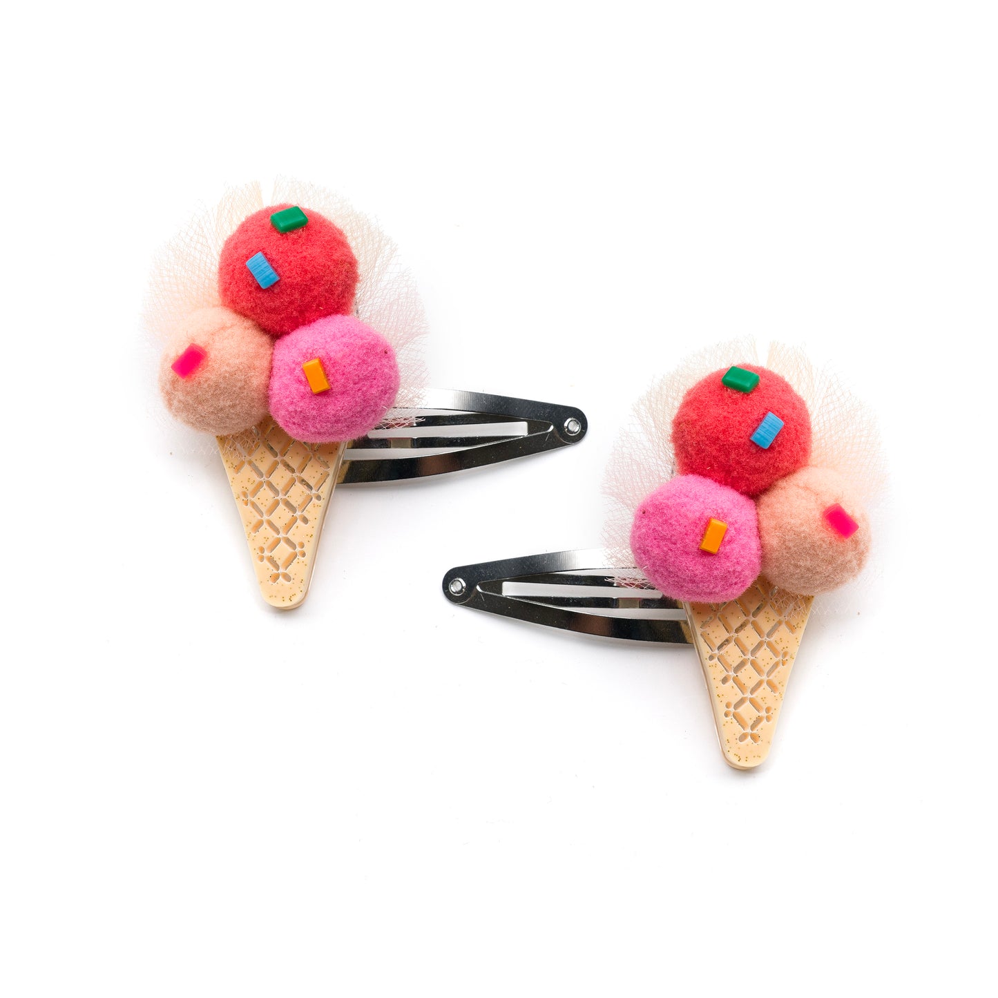 Limited Edition Ice Cream Pompom Light Pink Clip