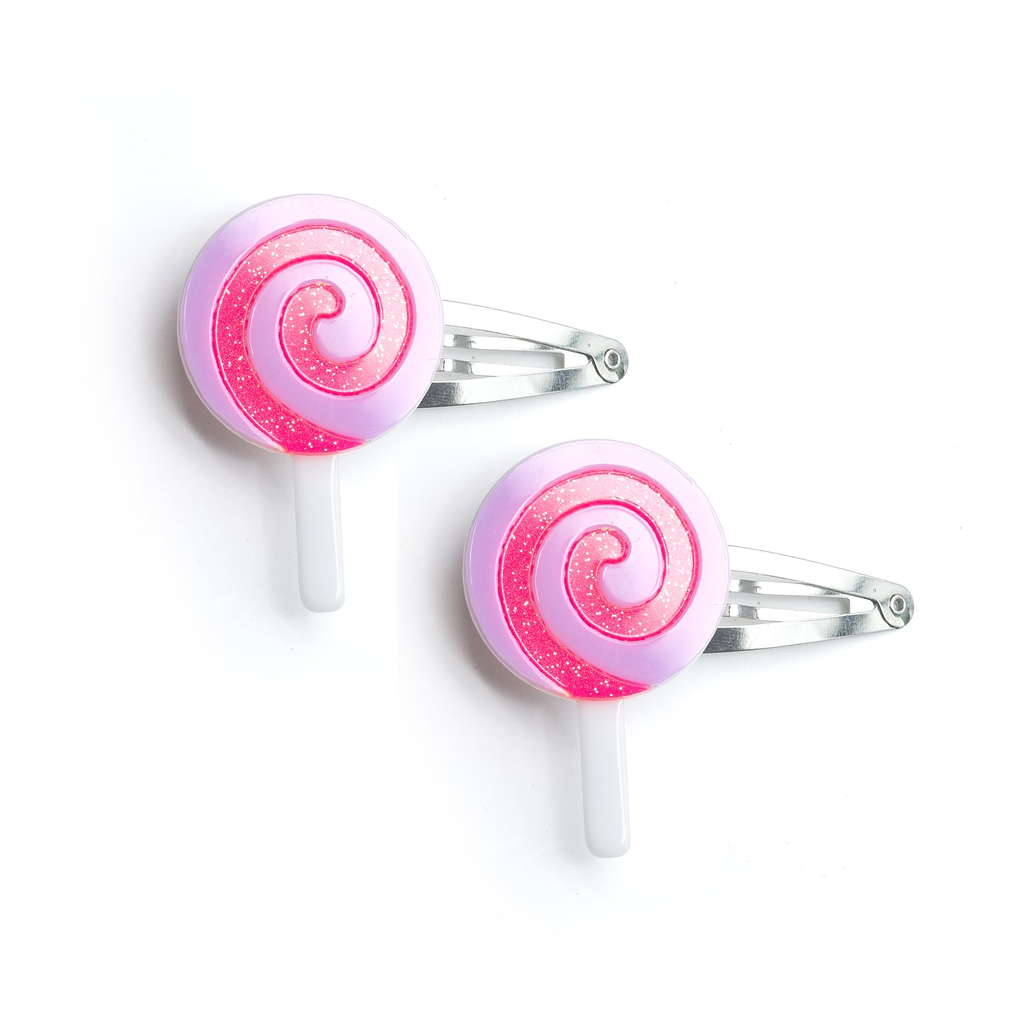 Limited Edition Swirl Lollipop Neon Pink Snap Clip