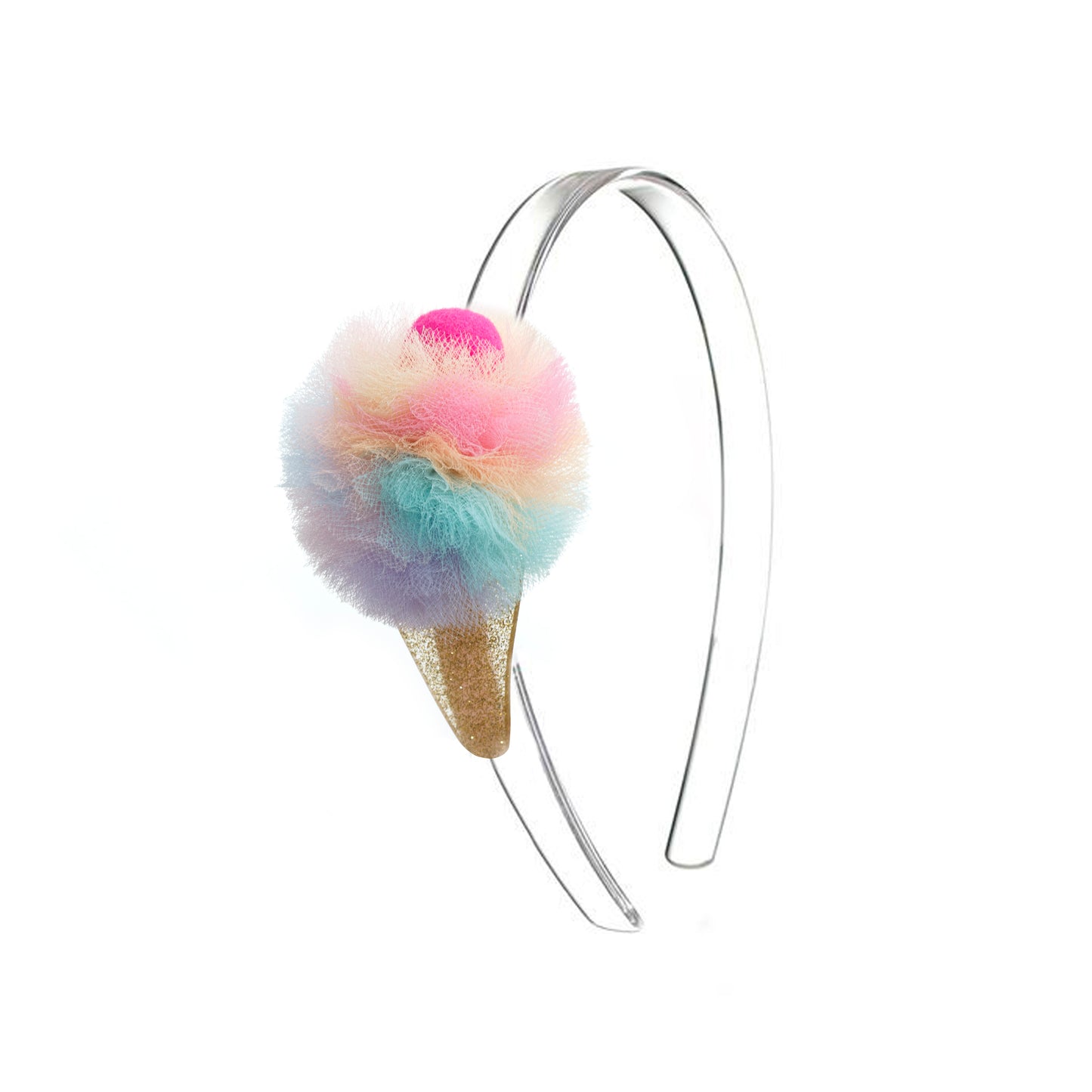 Limited Edition Ice Cream Pompom Rainbow Headband