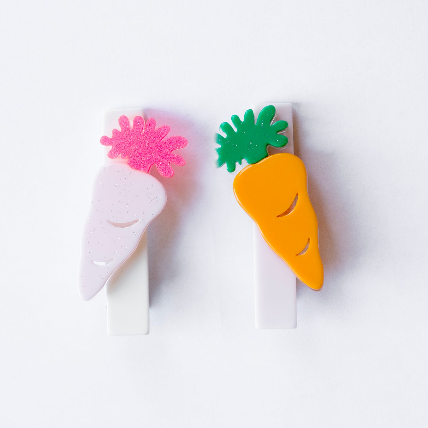 SPR24 Carrots Pink Orange Hair Clips