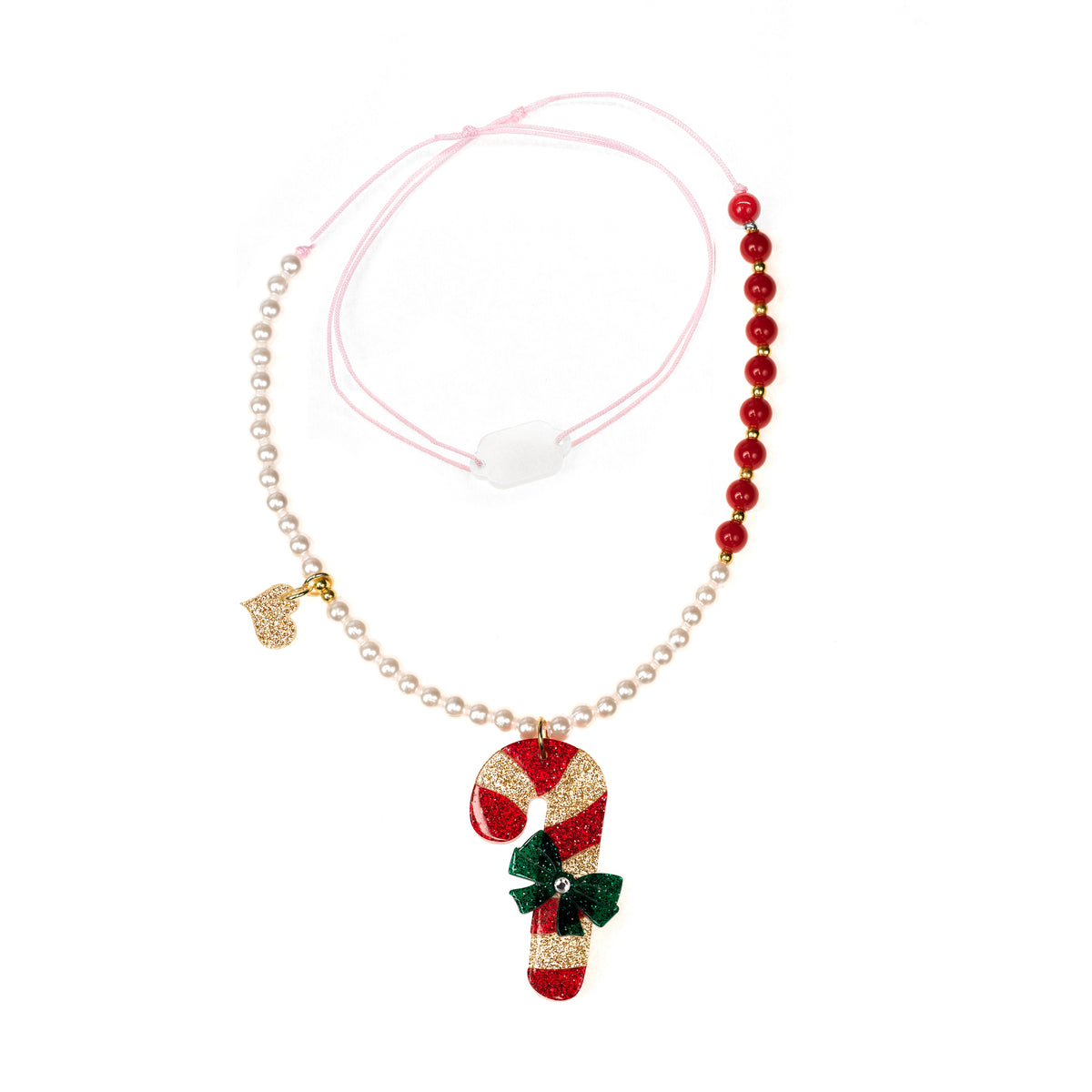 Candy Cane Glitter Necklace