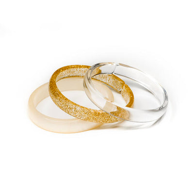HOL23- Plain Glitter Gold Pearlized Mix Bracelet