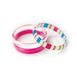 BTS23- Stripes Colorful Fabric Pink Mix Bangles
