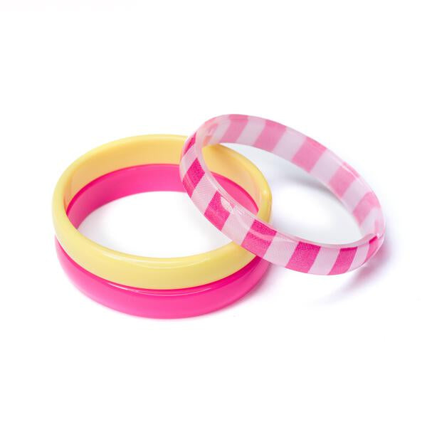 SUM23-Pink Stripe Yellow Mix Bangle
