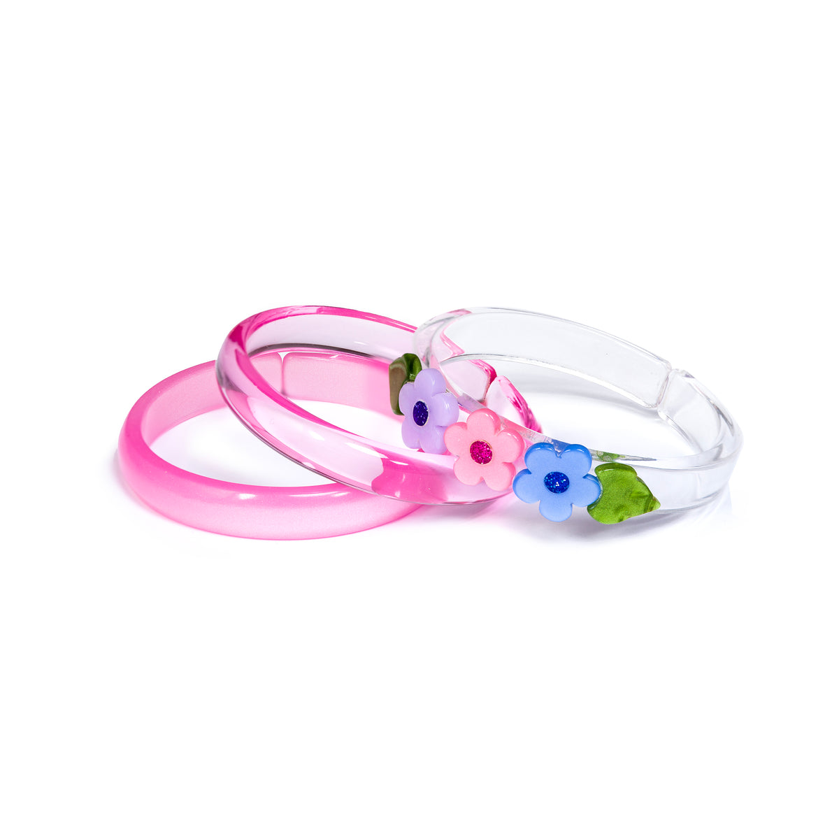SPR- Flowers Pink Purple Blue Bangles -  Lilies & Roses NY