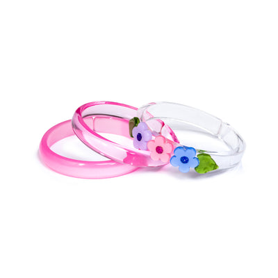 SPR- Flowers Pink Purple Blue Bangles -  Lilies & Roses NY