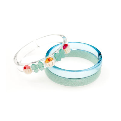 Cupcakes & Bows Glitter Blue Bangles Set -VAL24
