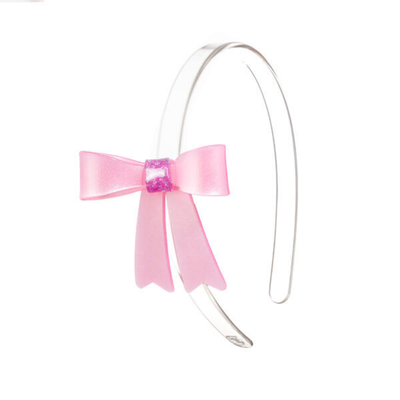 Bow French Satin Pink Headband