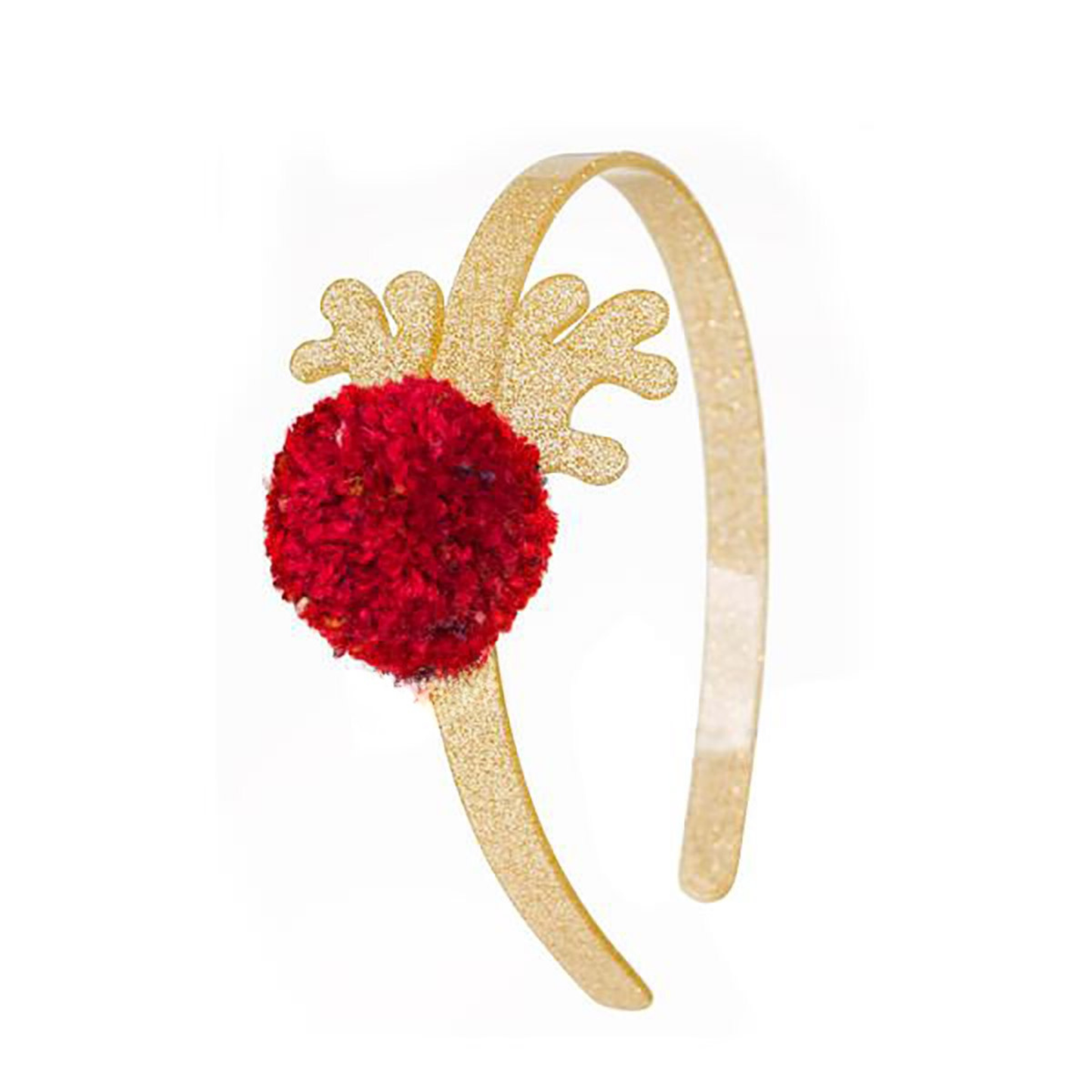 Pompom Reindeer Gold Headband -HOL