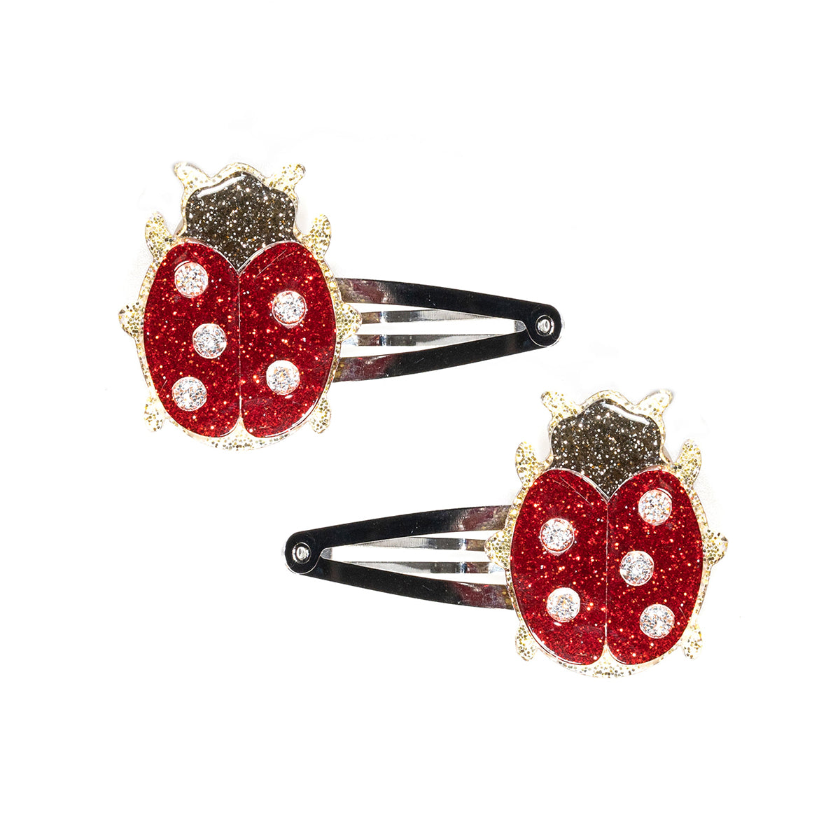 Ladybug Glitter Red Snap Clip (pair)
