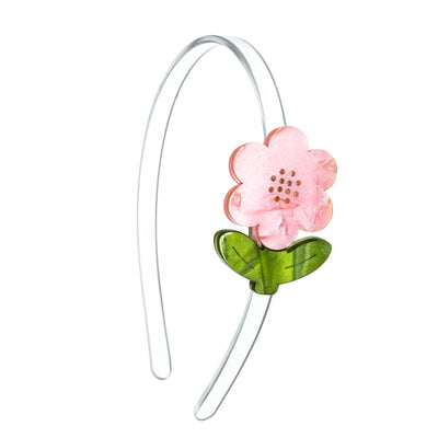 SPR - Flower Pink Pearlized Headband
